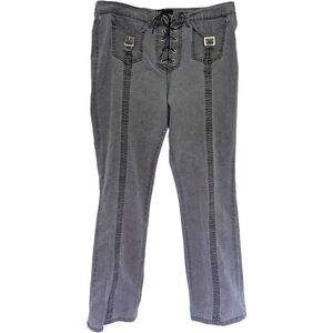Vintage Grey Lace Up Jeans